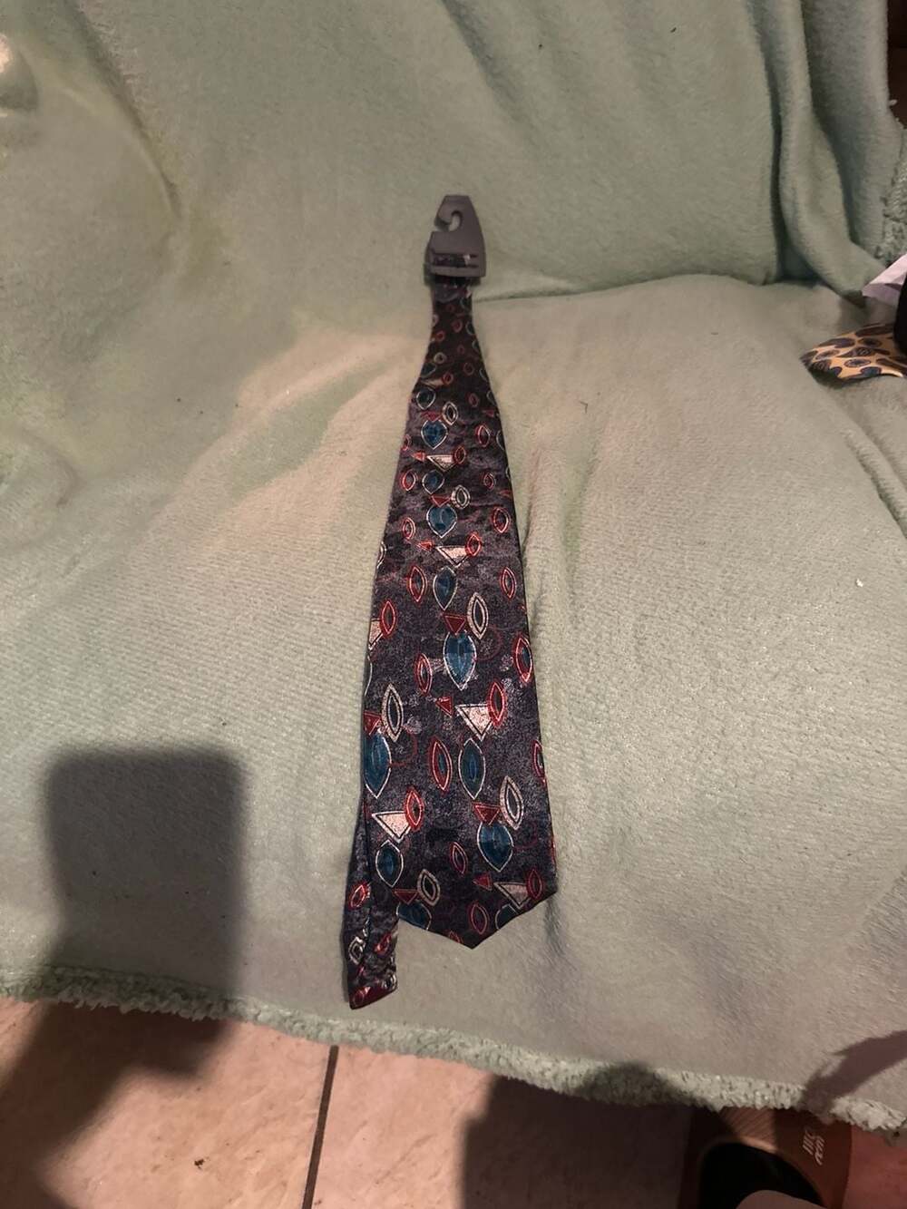 Del Cino Vintage Geometric Abstract Pattern Necktie